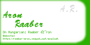 aron raaber business card